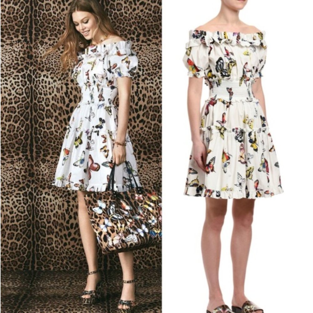 Dolce & Gabbana butterfly print dress. Worn once.  EUC. No flaws. Dry cleaned